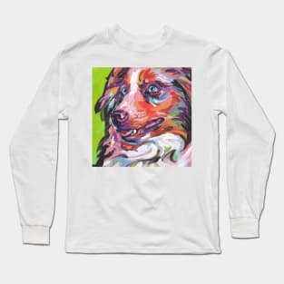 Australian shepherd Aussie Bright colorful Pop Art Long Sleeve T-Shirt